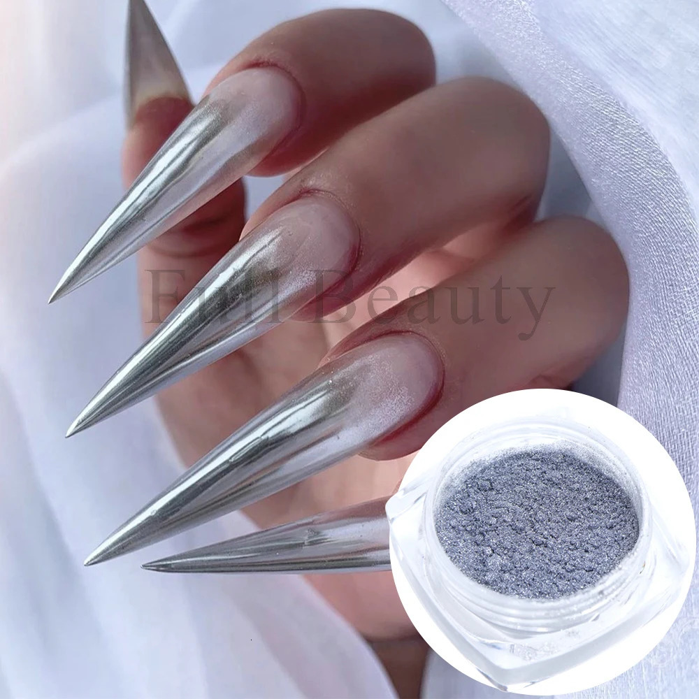Chrome Nail Powder Gold Silver Pink Metallic Rub Dust Mirror Effect For Nails Chameleon Pigment Glitter Manicure Decor NTCASX 250115