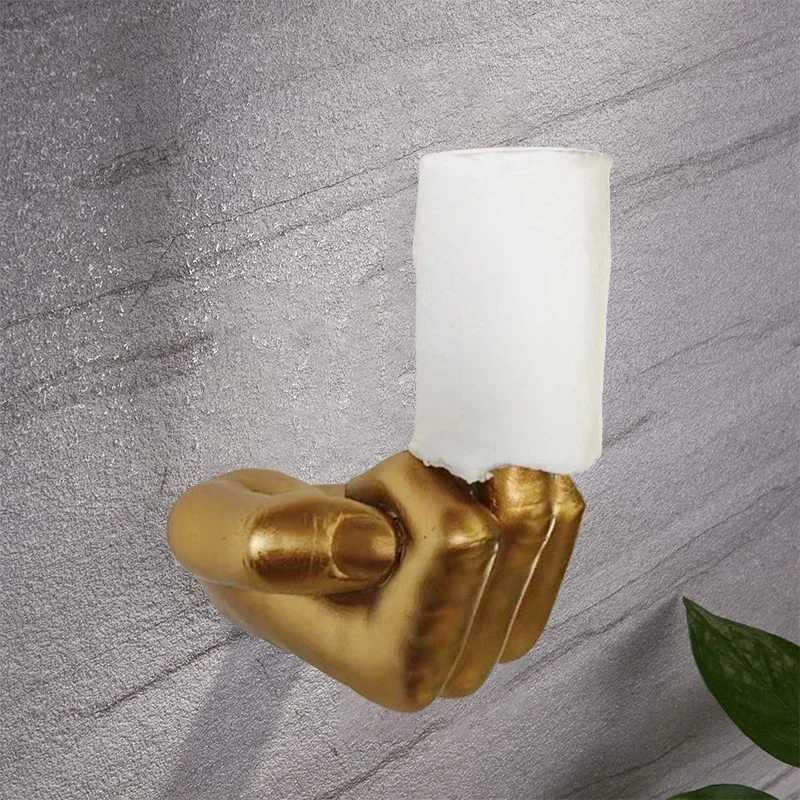 Middle Finger Toilet Paper Holder Fun Wall Mount Middle Finger Holder Bathroom Statue Toilet Tissue Roll Paper Storage Holder Y250208