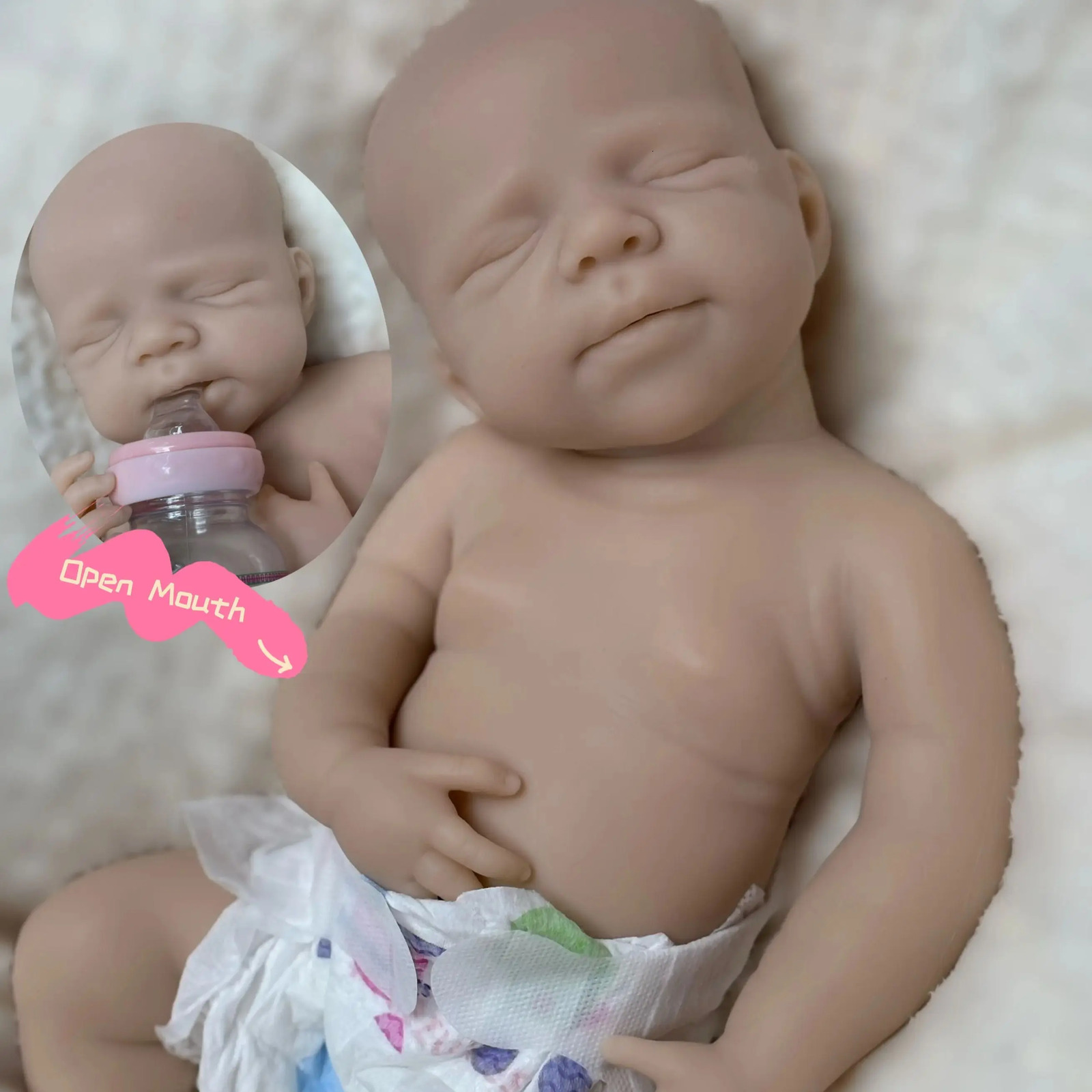 18Inch Open Mouth Pascale Reborn Dolls Full Body Soft Silicone Bebe Reborn Doll Toys For Kids Christmas Gifts Reborn Baby Dolls 250207