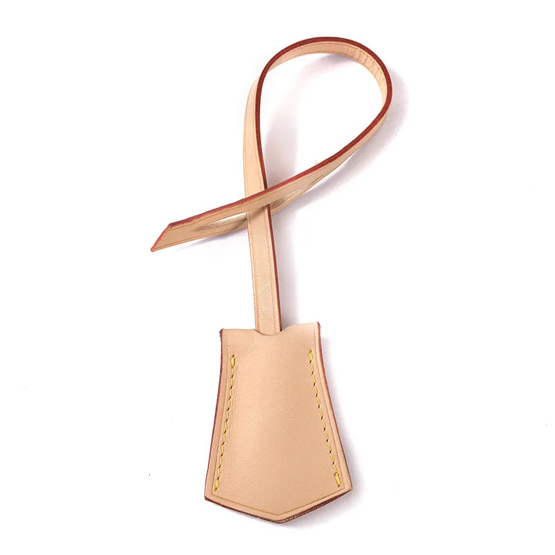 Top Grade Real Leather Vachetta Calfskin Key Bell Leather Cover Hanging Name Tag ization Stamp Service 250208