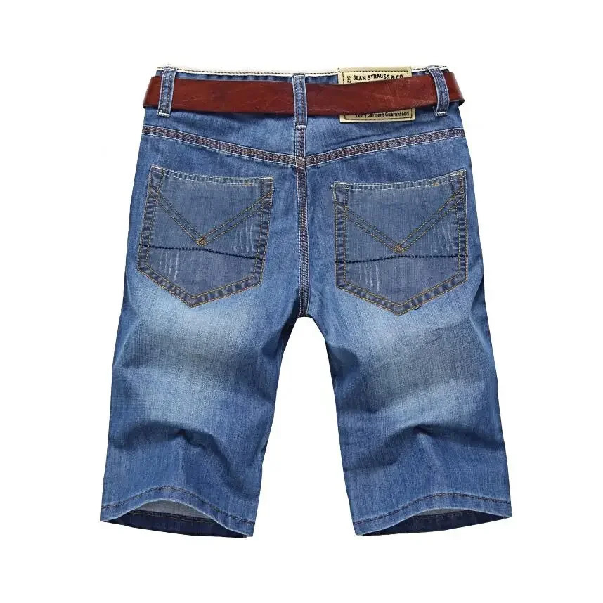 Summer Thin Denim Shorts For Men Good Quality Shorts Jeans Men Cotton Solid Straight Jeans Shorts Male Blue Casual Jeans Size 40 250208