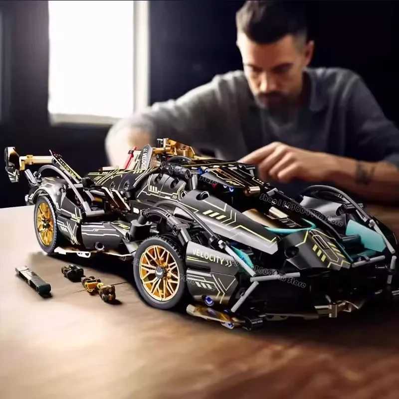 New 1 14 Concept Supercar Building Block Technology Model Racing Car 1280PCS Puzzle Assembled Building Block Toy Childrens GiftC250208
