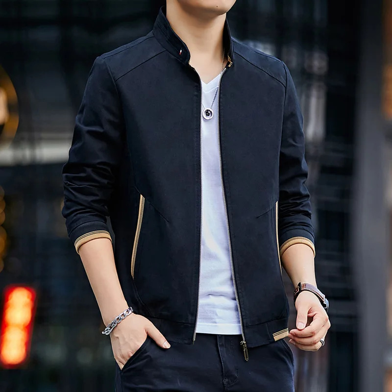 Top Grade cotton Autum Winter Fashion Men Cardigan top Black Korean Casual Coats Jacket Mens Clothing M4XL golf 250207