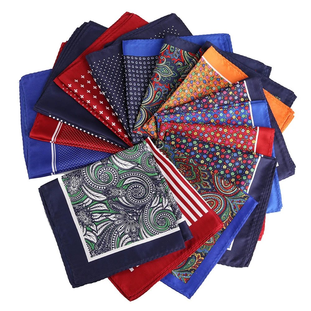 Wholesale 10 Piecess Mens Pocket Squares 12.5In Large Silky Floral Pocket Square For Men Women Handkerchiefs Set Assorted 250221