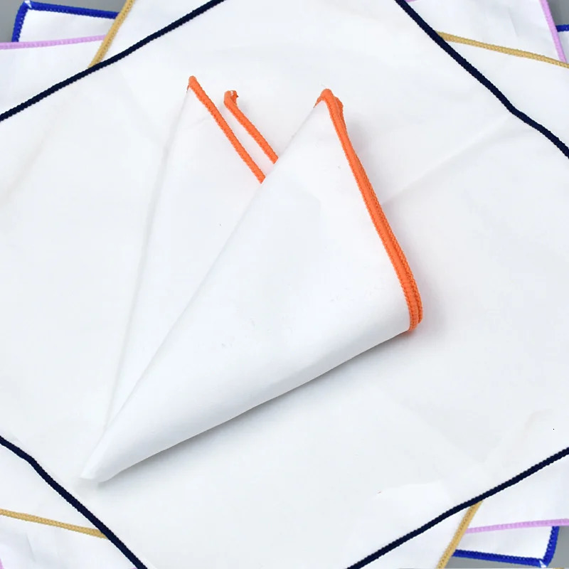 Mens Formal Pocket Square Business Pure White Handkerchief Towel Solid Hanky Wedding Party Chest Tie Suit Accessories 250114