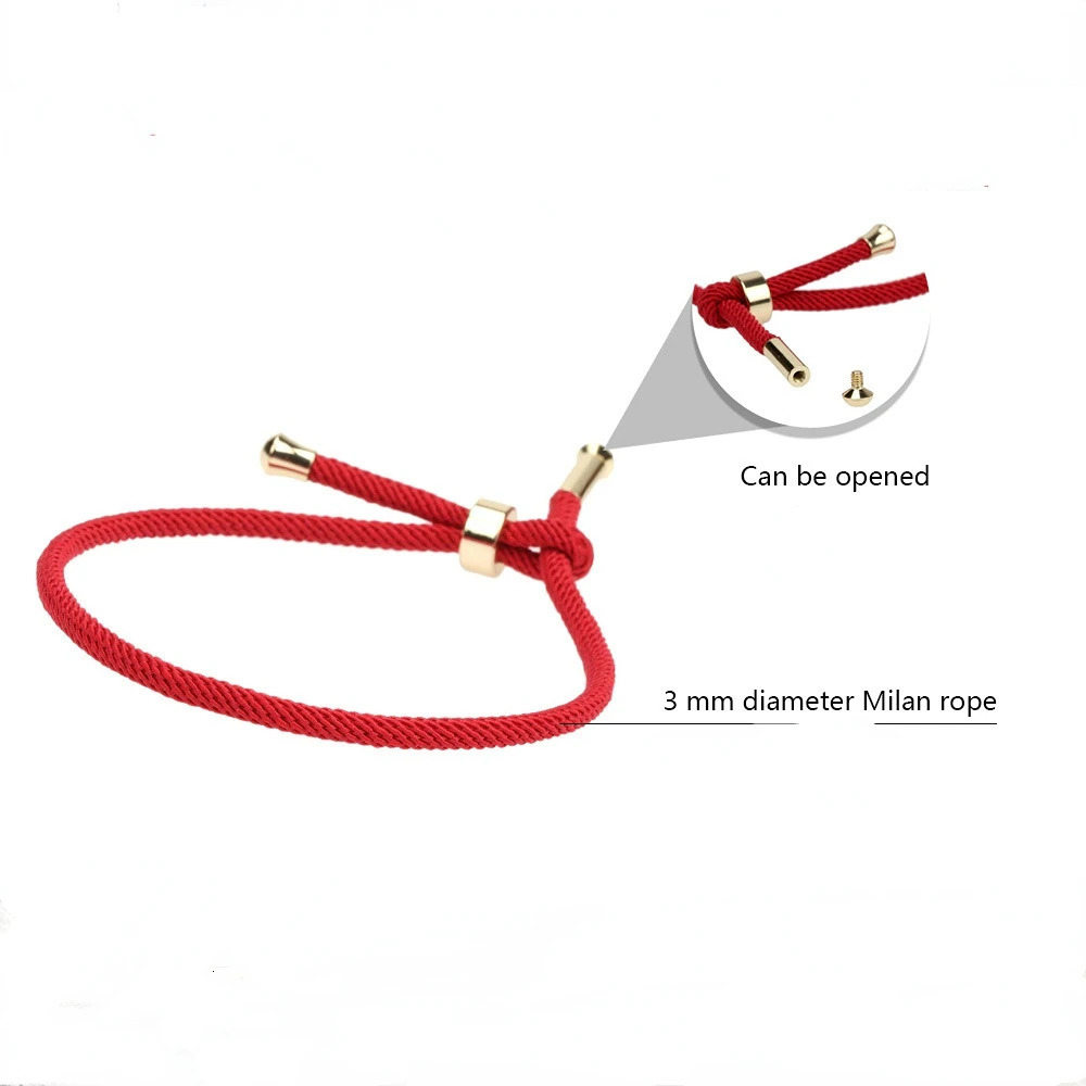 10Pcs Colorful Adjustable Red Rope Chain Bracelet Gold Plated Copper For DIY Jewelry Charms Making Accessories 250221