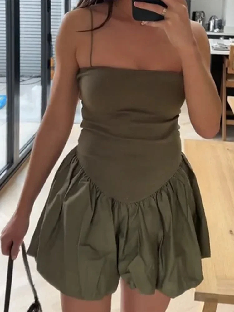 Fashion Slip Mini Tutu Dress Patch Work Backless Ball Summer Tight Evening Party Vest 250208Z