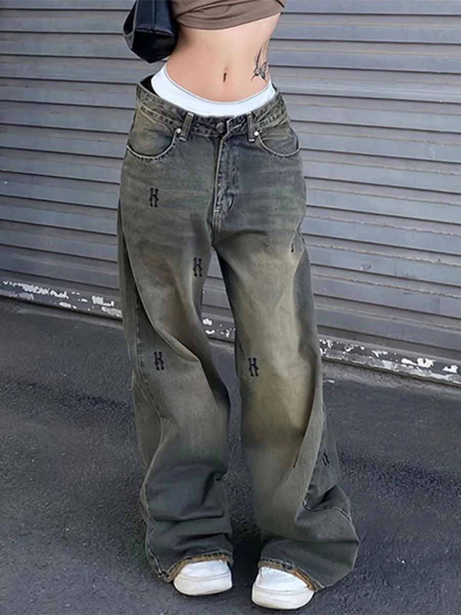 Women Straight Wide Leg Baggy Jeans High Waisted Relaxed Fit Denim Pants Trendy Y2K Streetwear with Pockets 250121
