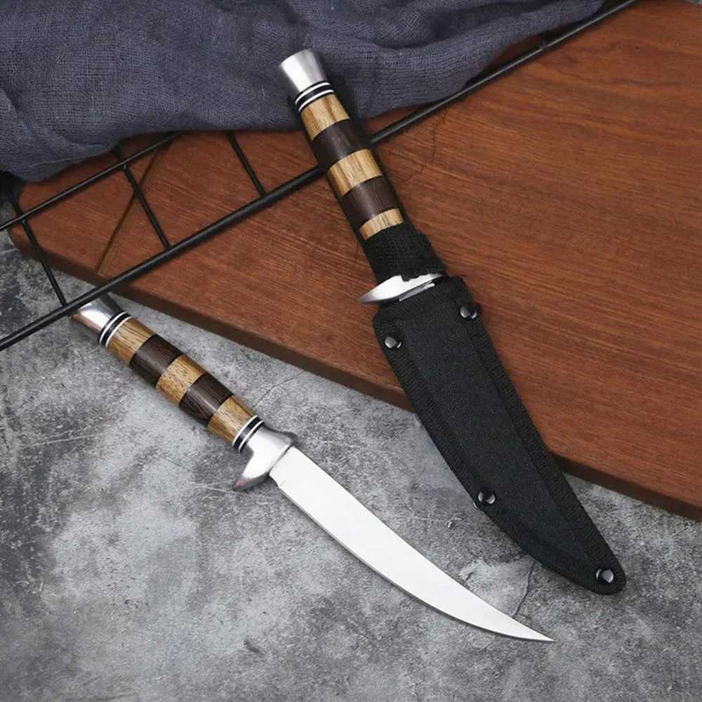 Sashime Knife Fish Filleting Knife Wood Handle High Stainless Steel Kitchen Knives Meat Cleaver Butcher Knife Chef Slicing Tools W250208