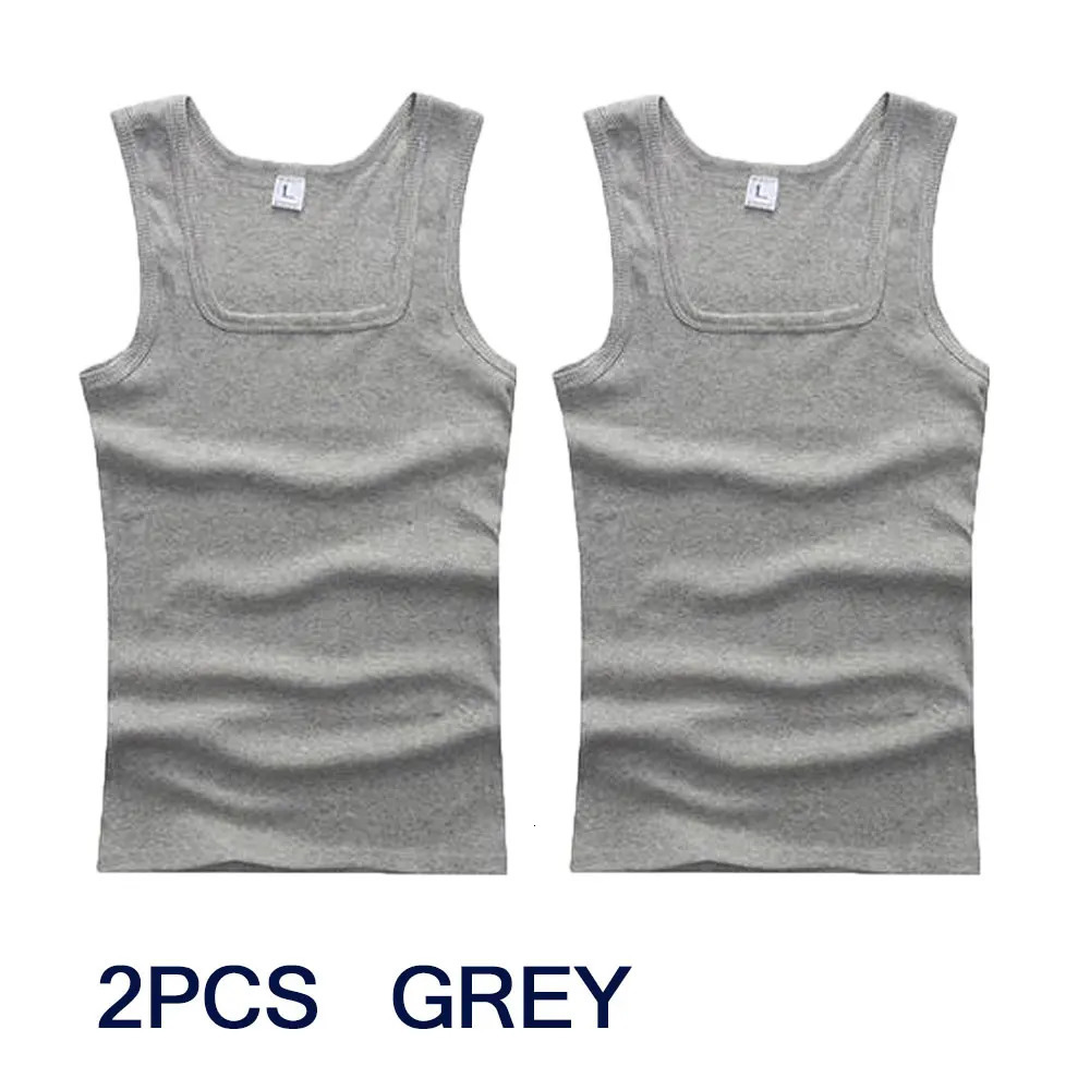 Casual Men Vest Cool Fitness Sleeveless Tops Undershirt Plus Size Clothing Tank Summer Black White Gray Male 250207