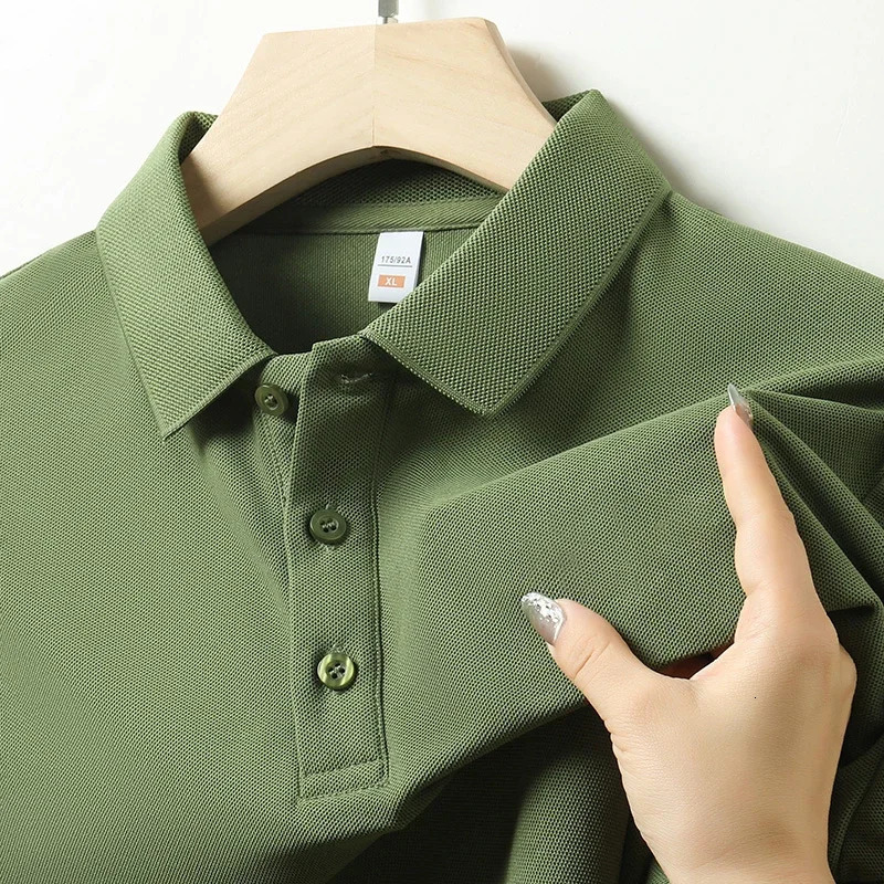 Mens Solid Color Casual Fashion Short Sleeve Polo Shirt Summer Comfortable Top for Business And Leisure 250121