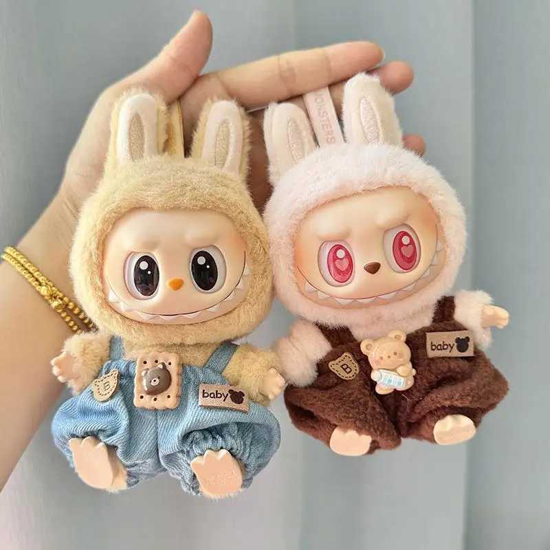 17cm Mini Plush DollS Clothes Outfit Accessories For Korea Kpop Exo Labubu I II Idol Dolls Sitting Par overalls Clothing Gift Z250208