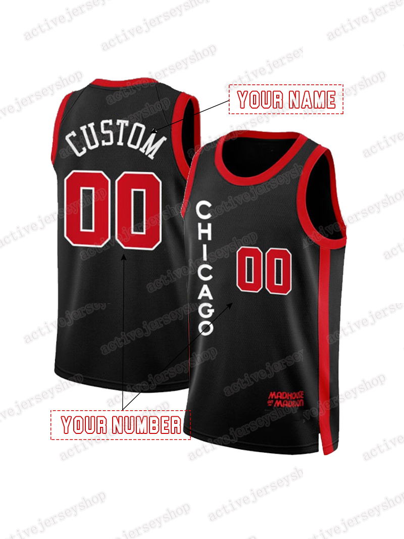 Custom Stitched Basketball Jersey - Personalized with Any Name & Number - Horton-Tucker, Buzelis, Carter, Dosunmu, Duarte