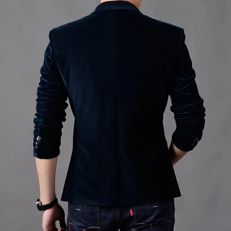 Autumn Velvet Wedding Jacket Mens Fashion Casual Set Stage DJ Business Clothing Men 250208Z