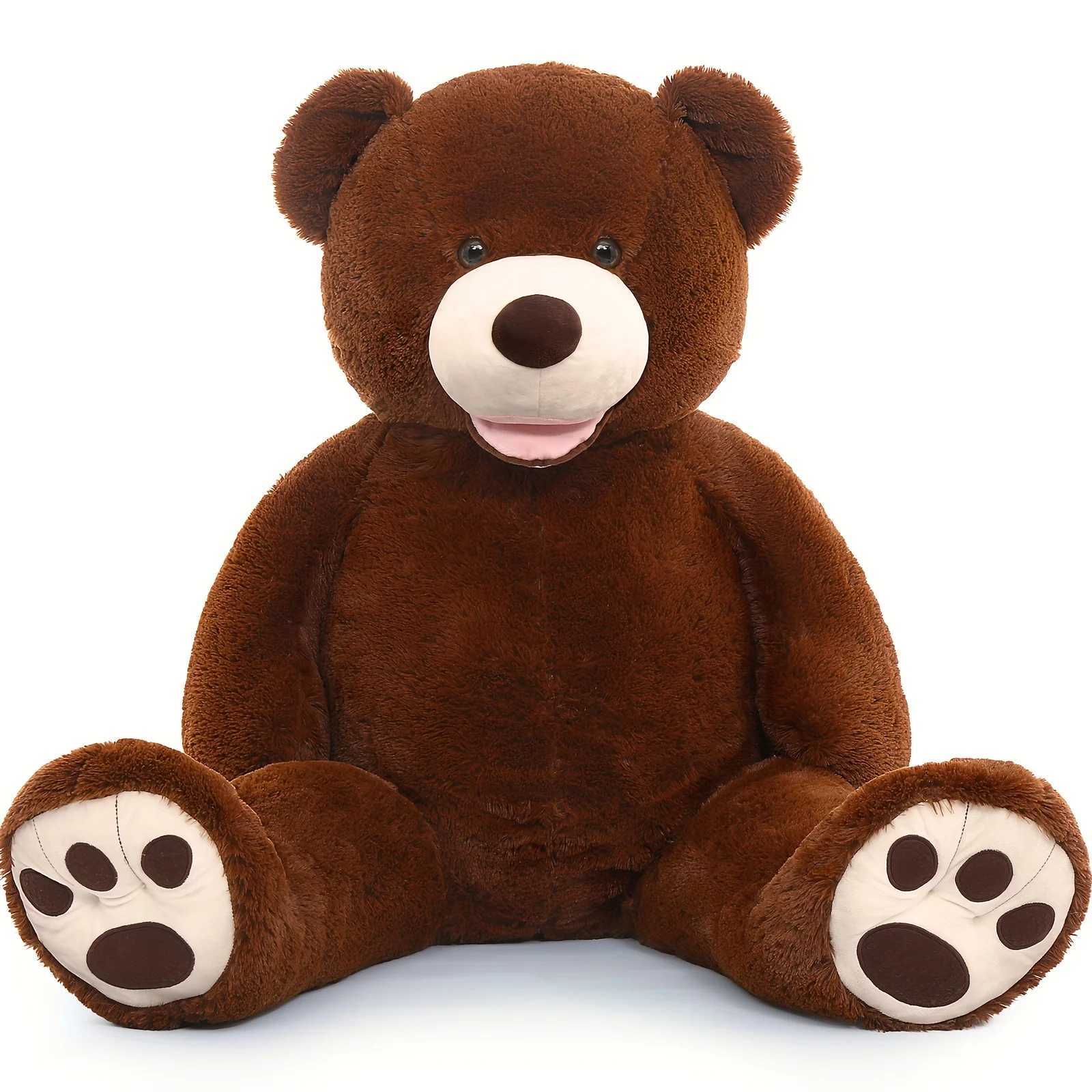 Giant 52 Dark Brown Teddy Bear Plush with Footprints - Perfect for Showers Youngsters Rooms Gifts Free shipping