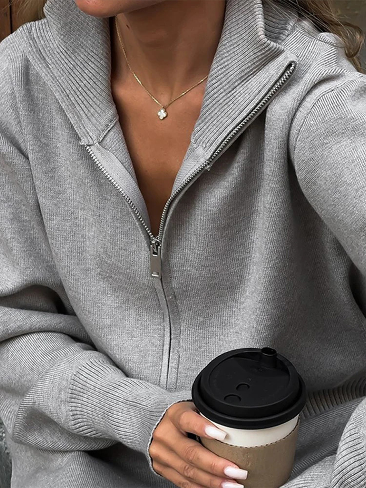 Casual Knit Women Coat Pant Set White Lantern Full Sleeve Coats Female Sets Spring Sport Wide Leg Lady Trousers Suit 250207