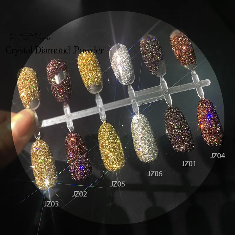 Reflective Crystal Diamond Nail Powder Dust Nails Glitter Pigment Holographic Gel Polish For Art Decorations Accessories 250115
