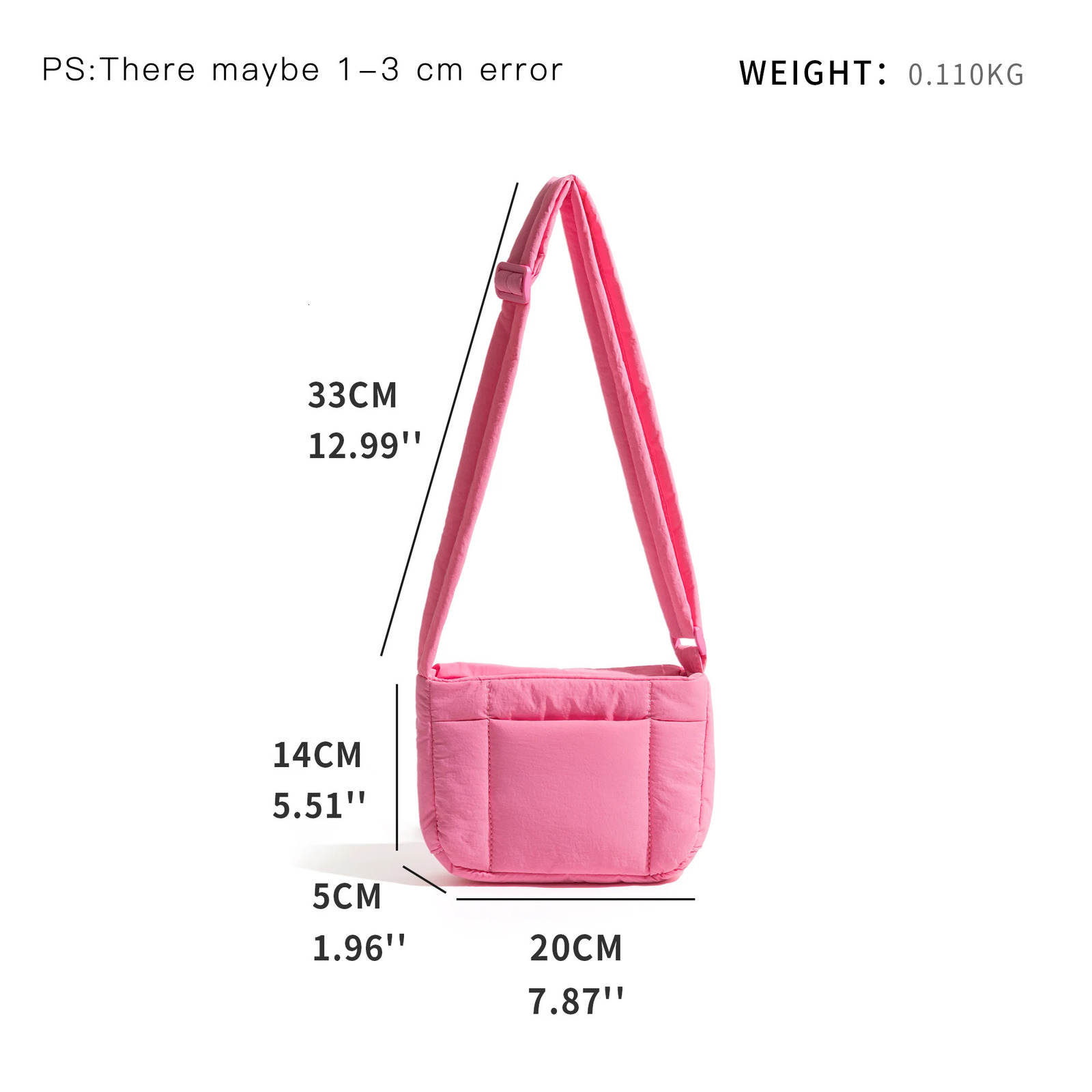 MABULA Pink Messenger Puffer Bag Quilting Sling Cross Body Small Fashion Women Shoulder Padded Pack 250120