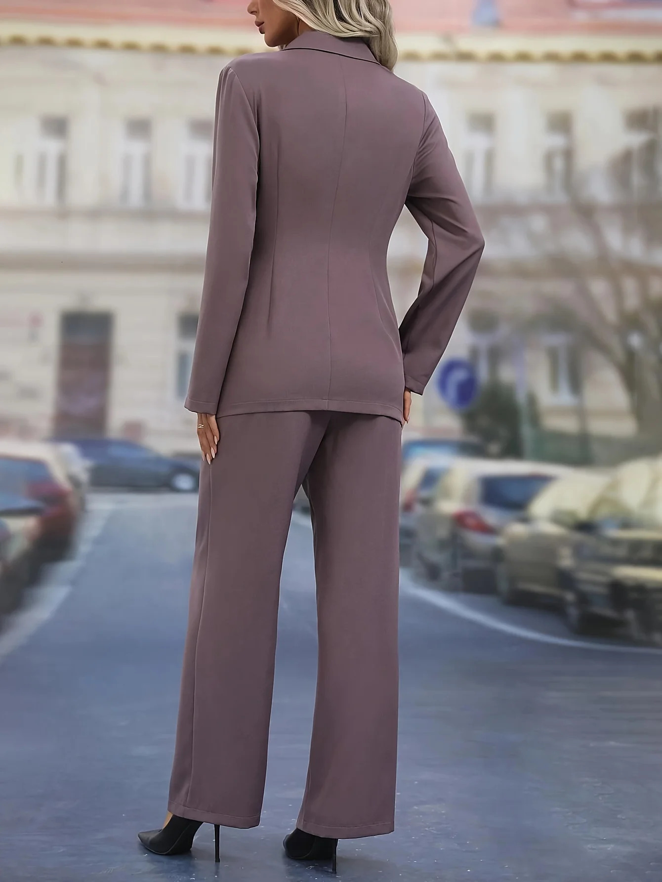 2024 AutumnWinter Womens Fashion Thickened High end Lace up Suit and Pants Set Two Pieces 250206