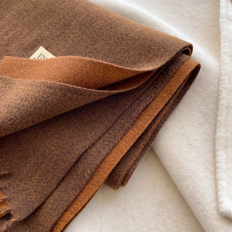 100% Cashmere Scarf Solid Color Womens Winter Warm Soft Neck Scarf Genuine Wool Shawl Womens Cashmere Scarf 241007