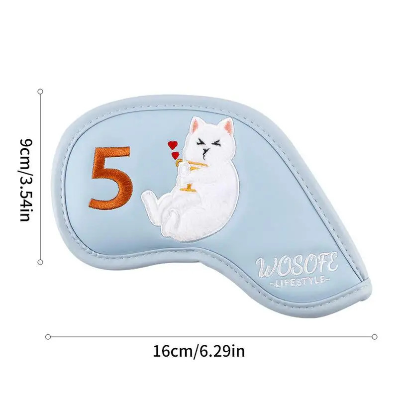 Golf Head Covers Long And Thick Golf Iron Covers Set Of 9 Iron Covers For Golf Clubs With Cute Cat Image Gift For Colleagues 250207