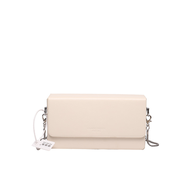 Elegant Box-Shaped Messenger Bag with Adjustable Chain Strap for Daily Use