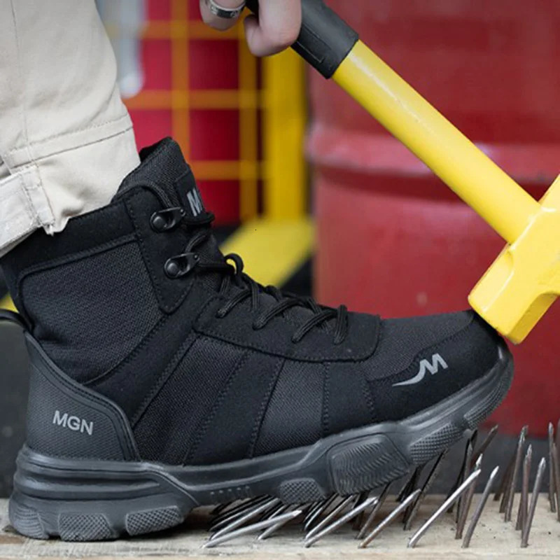 Work Boots Indestructible Safety Shoes Men Steel Toe Shoes Puncture-Proof Sneakers Male Footwear Shoes Women Non Slip Work Shoes 250208