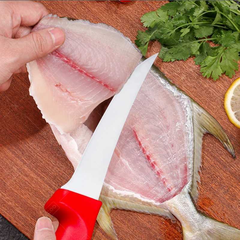 Stainless Steel Skinning Carving Knife Kitchen Boning Knife Meat Butcher Cleaver Utility Slicing Fish Vegetable Fruit Knives W250208
