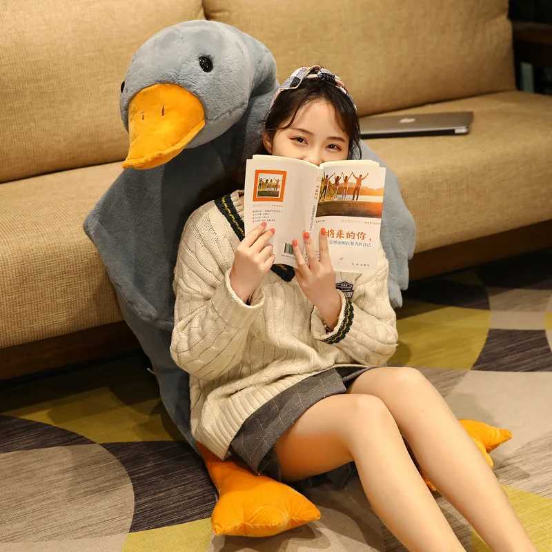 130CM Giant White Duck Plushie Toys Soft Stuffed Big Wings Goose Doll Lovely Animal Pillow For Children Girls Birthday Gifts Z250208
