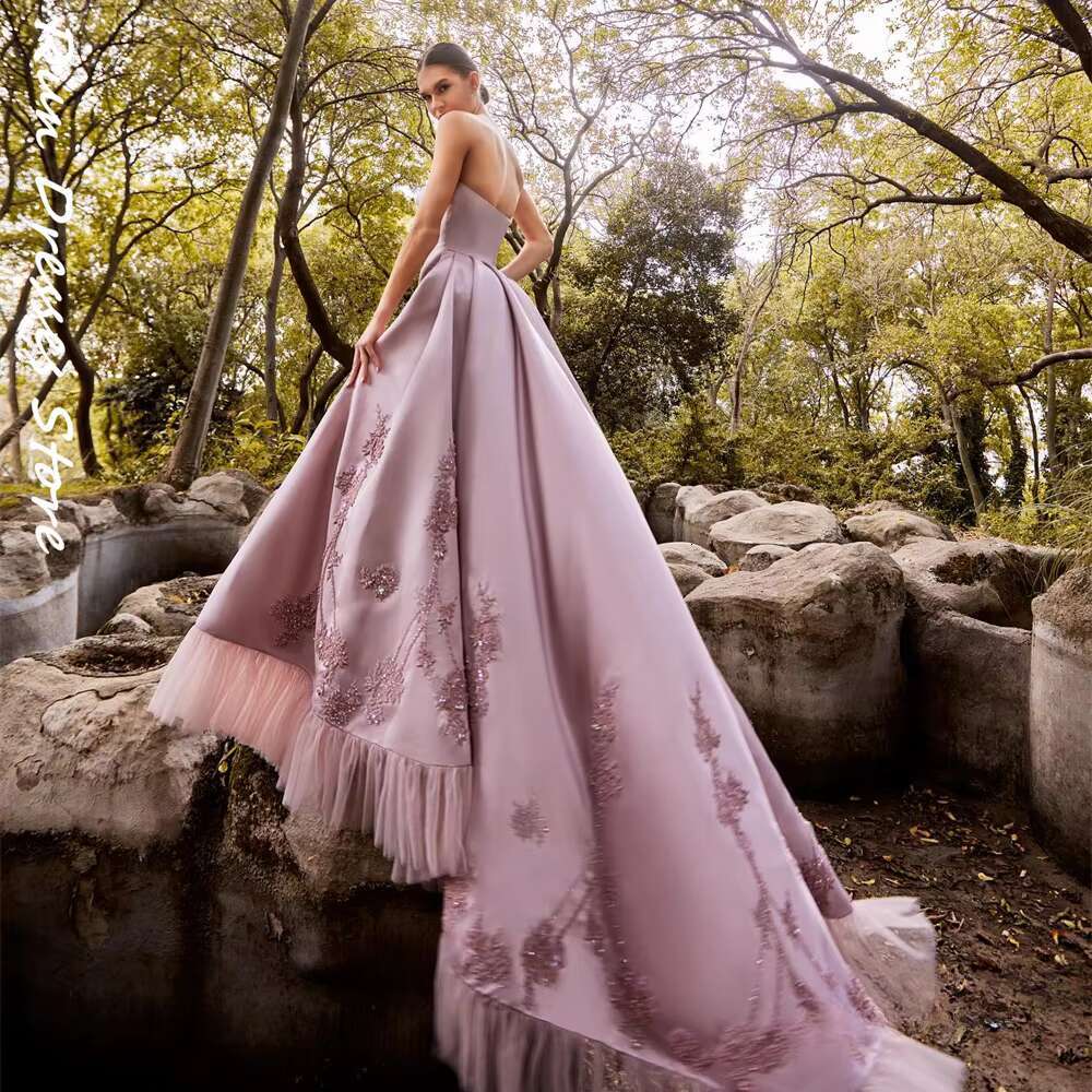 Exquisite Beads Sequins Ball Gowns The Strapless Sleeveless Draped Party Fashion Chic Sweep Train Evening Dresses