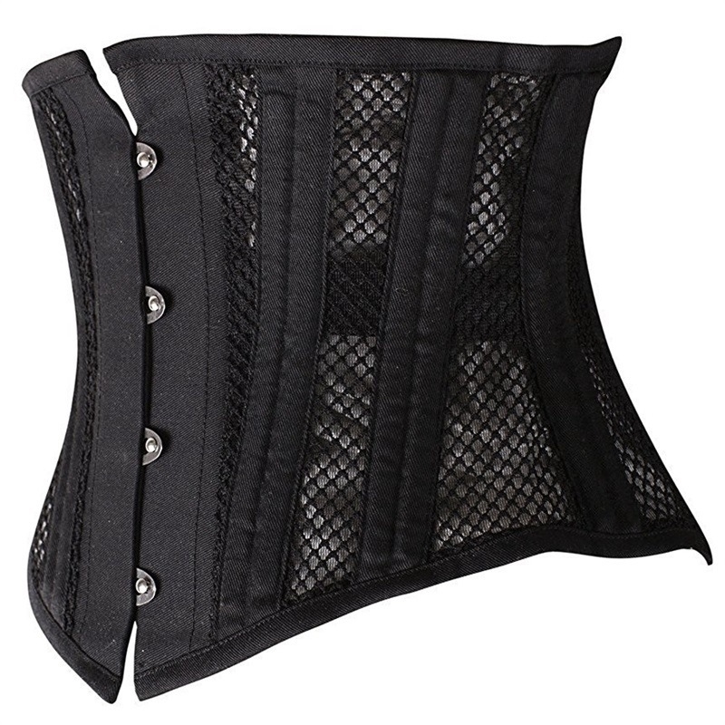 Women Sexy Underbust Corset Gothic Steampunk Bustiers Bride Waist Trainer Body Shaper Steel Boned Breathable Mesh Slimming Belt 250121