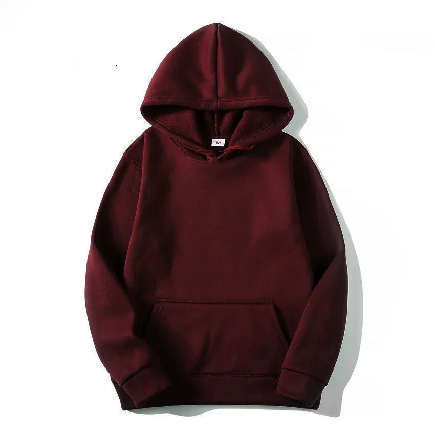 Solid Color Blank Hooded Sweatshirt For Men Women Customizable Printing Batch Supported 250113