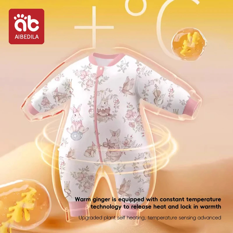 AIBEDILA Kids Onesie Boys Girls Long Sleeve Bamboo Cotton Pajamas Children Winter Cartoon Pyjama Baby Sleepwear Sleeping Bag 250113