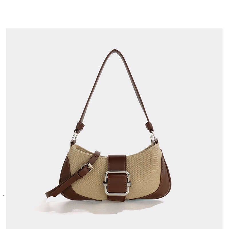 Retro Armpit High-End Splicing Method Stick Niche Design Autumn New Product Temperament Shoulder Bag Ins Women's Fashion
