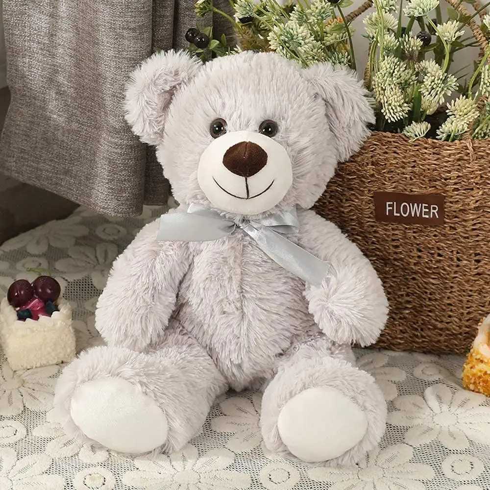 MaoGoLan Teddy Bear 13.5 Inch Animals Plush Toys 3 Gray Stuffed Bears for Girls Free shipping