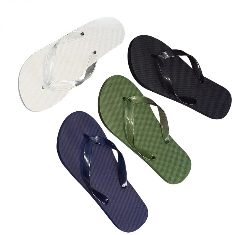 Summer Men Slippers Fashion Simple Outdoor Men Flip-flops Beach Flat Sole Non-slip Male Shoes Rubber Basic Sandals 250208