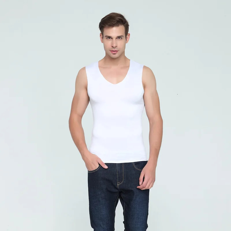 EXILIENS Mens Vest Tank Tops Underwear Sexy Undershirts Ice Silk Fitness V Neck Sleeveless Seamless Size M3XL 250207