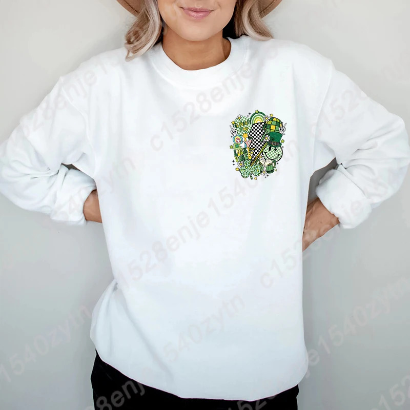 Retro St Patricks Day Sweatshirt Saint Satricks Pullovers Lucky Sweatshirts Long Sleeve Crew Neck Women 250110