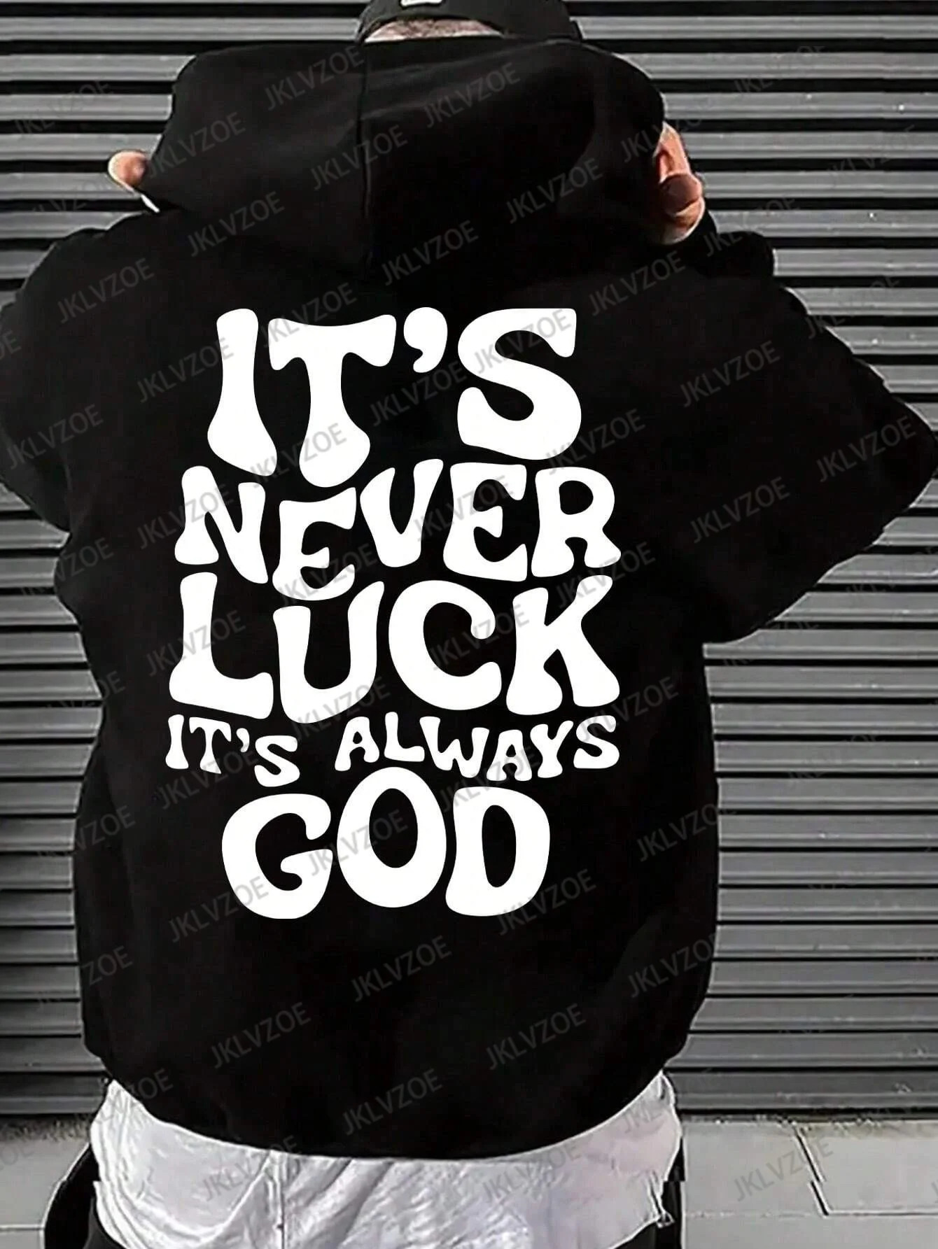 This is never lucky its a letter from God mens clothing autumn wool sports zippers casual cotton hoodies streetwear 250207