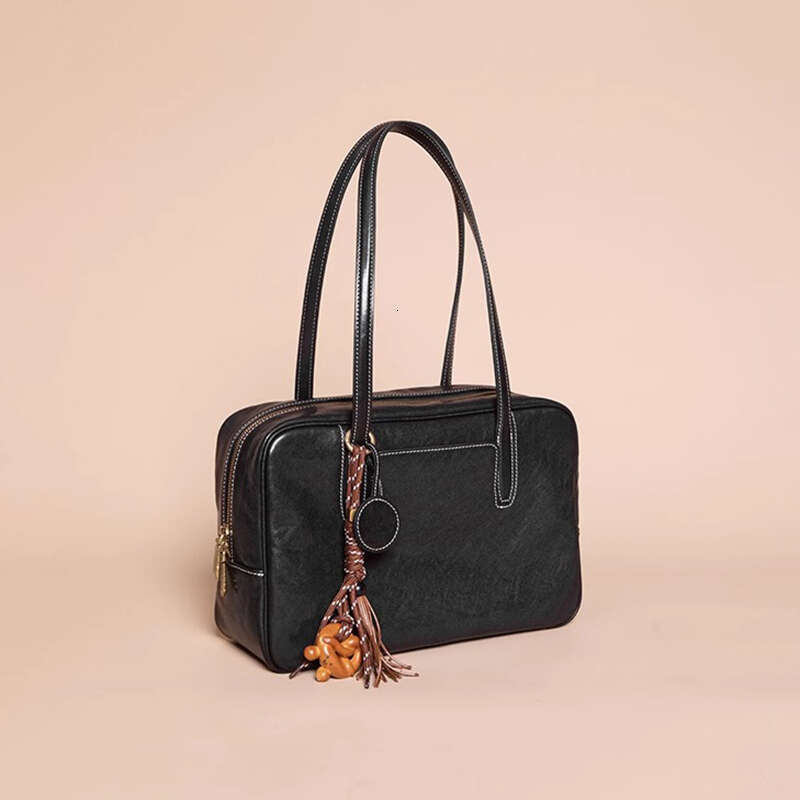 Women's Bags Sugar Bowling New Tanning Leather Handheld Single Shoulder Underarm for Women Crossbody Small Square Bag
