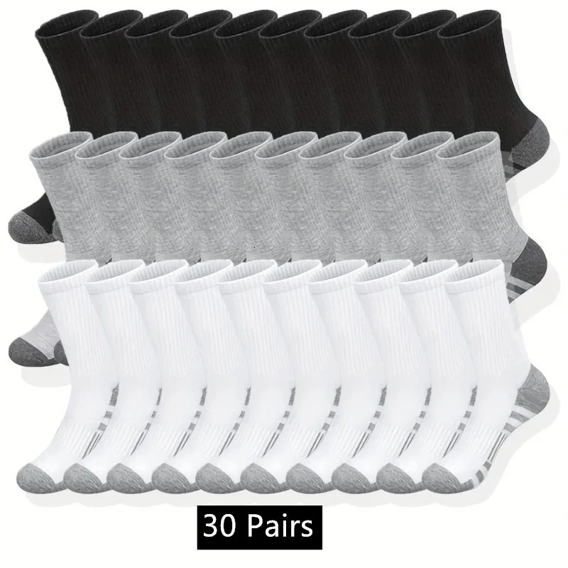 102030 Pairs Mens Classic Crew Socks Unisex Sports for Men Running Basketball Antislip Outdoor Breathable Man 250207