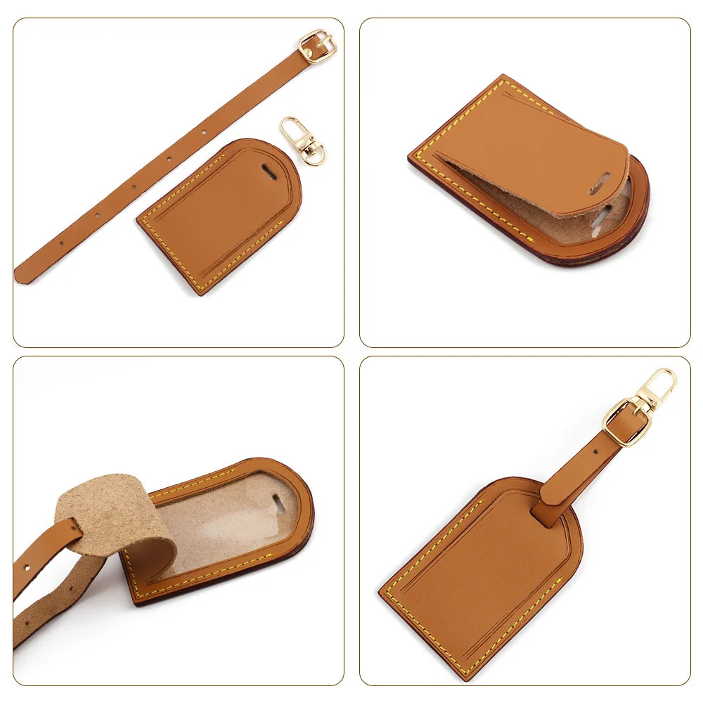 Bag Handbag Luggage Tags Travel Accessories for Suitcase Business Bag Vegetable Tanned Leather Tag Baggage Boarding Passng Pass 250208