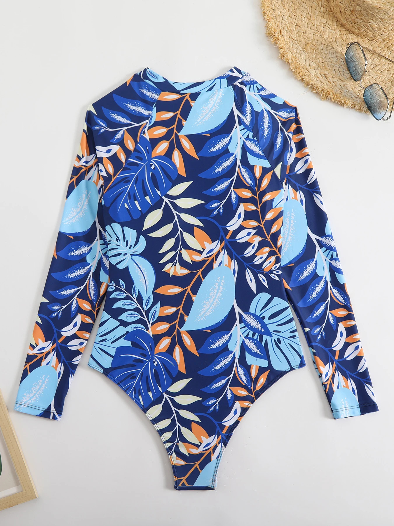 2025 Sexy Long Sleeves Surfing Suit One Piece Swimsuit For Women Zipper Swimwear Female Bathing Suit Beachwear Swimming Suit 250206