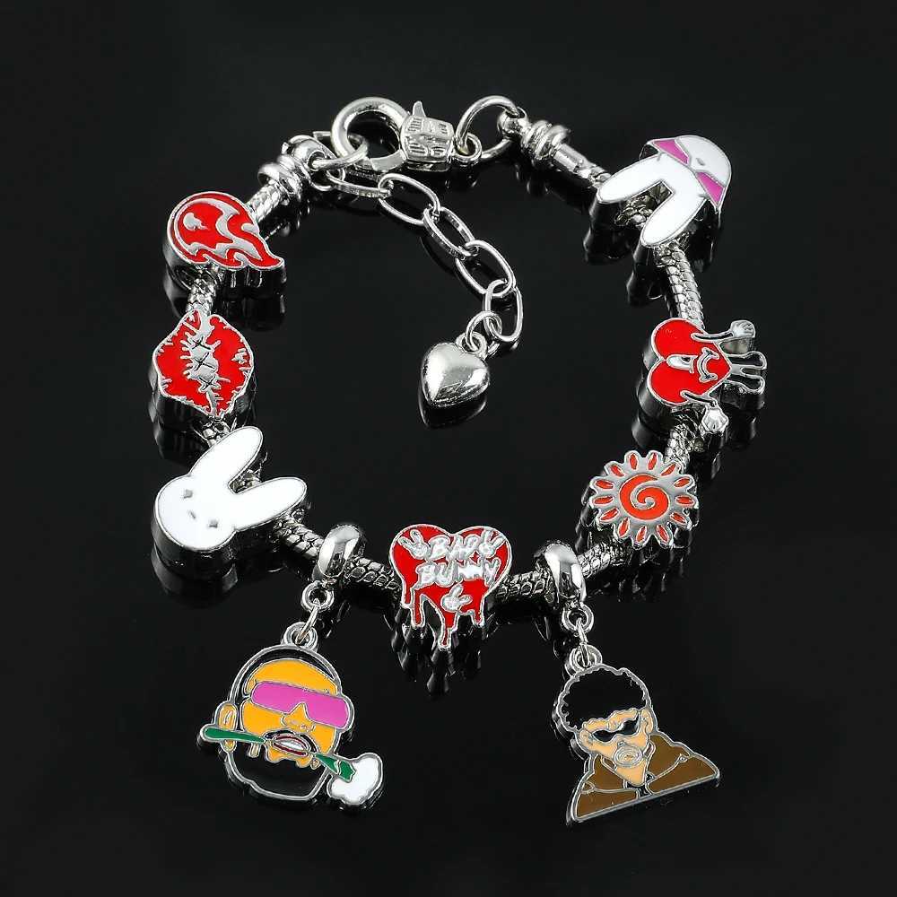 Hot Puerto Rican Singer Bad Bunny Bracelet Cute Bracelet Accessories Punk Gothic Metal Bangles Wristbands Jewelry For Fans Gift Y250208