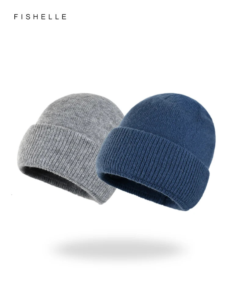 soft solid pure wool hat womens winter warmth knitted wool cap for mens cold hat thin beanie adults gifts 250221