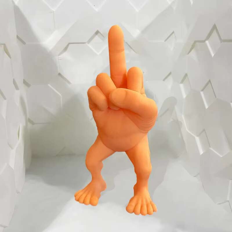 3D Printing Middle Finger Figure With Legs Home Decor Bed Miniatures Antistress Novelties Action Crafts