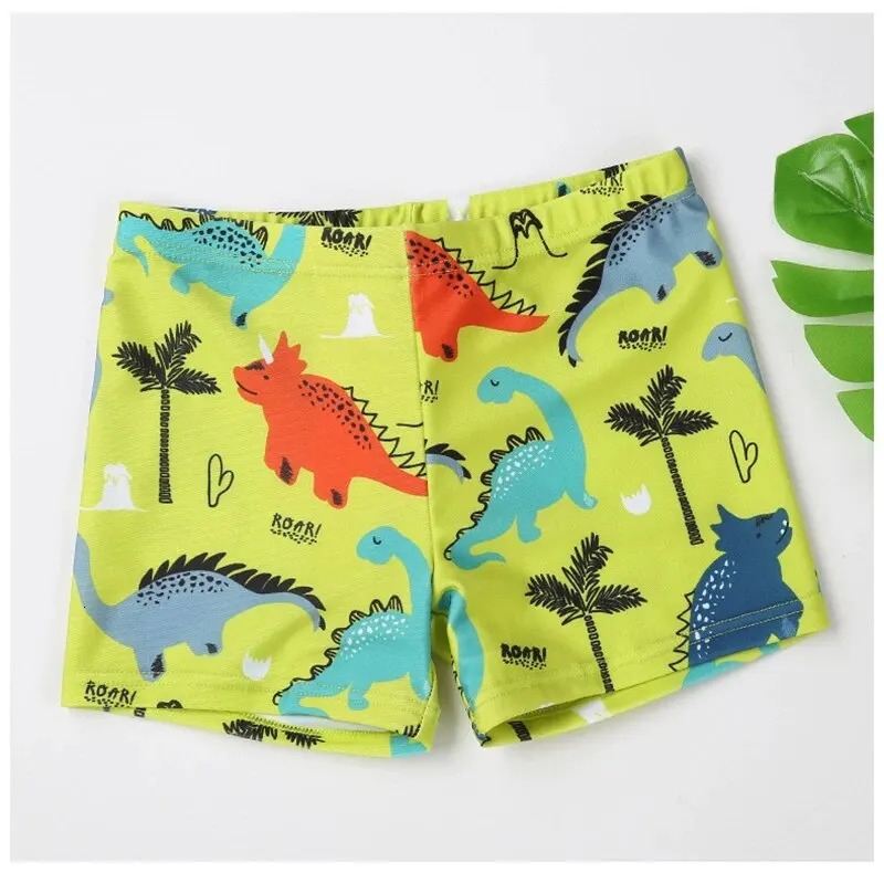 Summer Boys Flat Corner Polyester Medium Children Cartoon Beach Spring Little Water Park Swim Trunks 250208Z