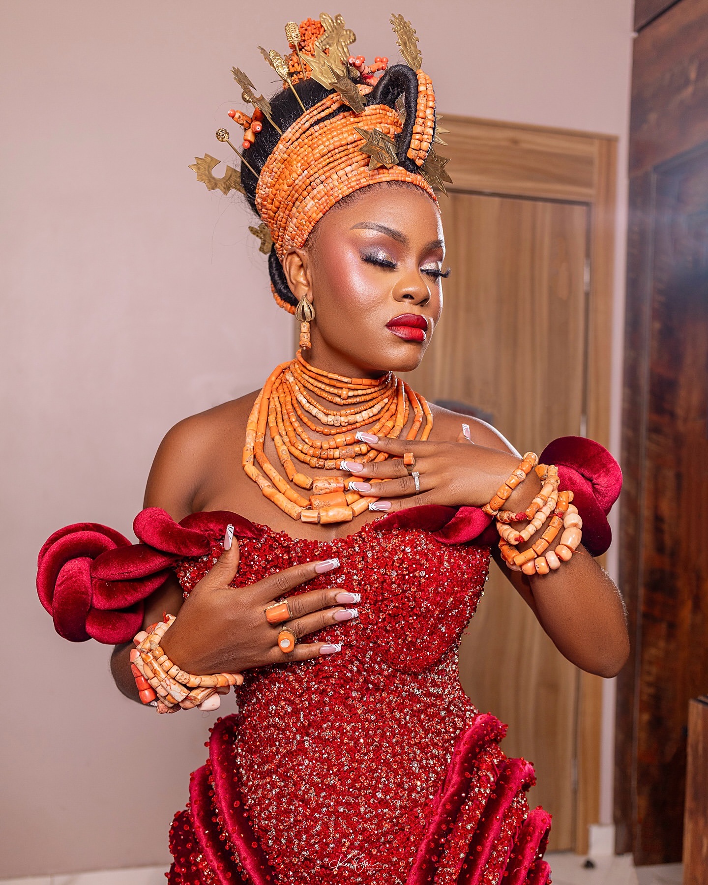 Aso Ebi Red Mermaid Prom Dresses 2025 Velvet Beaded Crystals Sweetheart Evening Formal Party Second Birthday Engagement Gowns Plus Size Dress For Spec