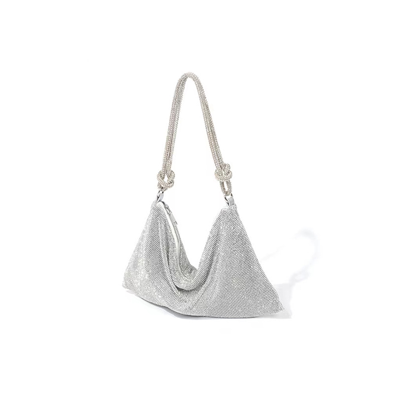 Elegant Women's Armpit Clutch with Diamond Accents for Special Occasions