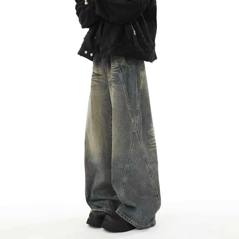 Y2K Spring Autumn Trendy Straight leg Washed Jeans for Men and Women American Couple Personalized Loose Retro Casual Pants